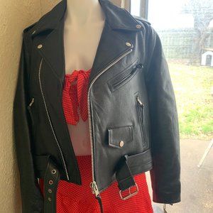 FMC Bikerlicious Women's Leather Jacket in Black